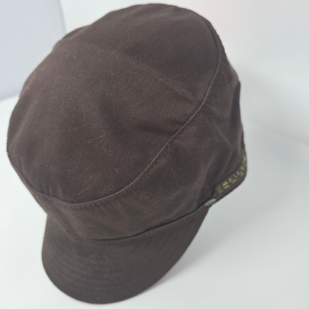 HYP Cadet Hat One Size Eagle Embroidery Cotton Twill Military Style Brown NEW